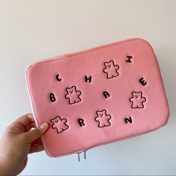 iPad Case Pouch Kawaii Pink Bear Sleeve Bag 11inch | Gifts For Her | Zipper case - Picture 3 of 6